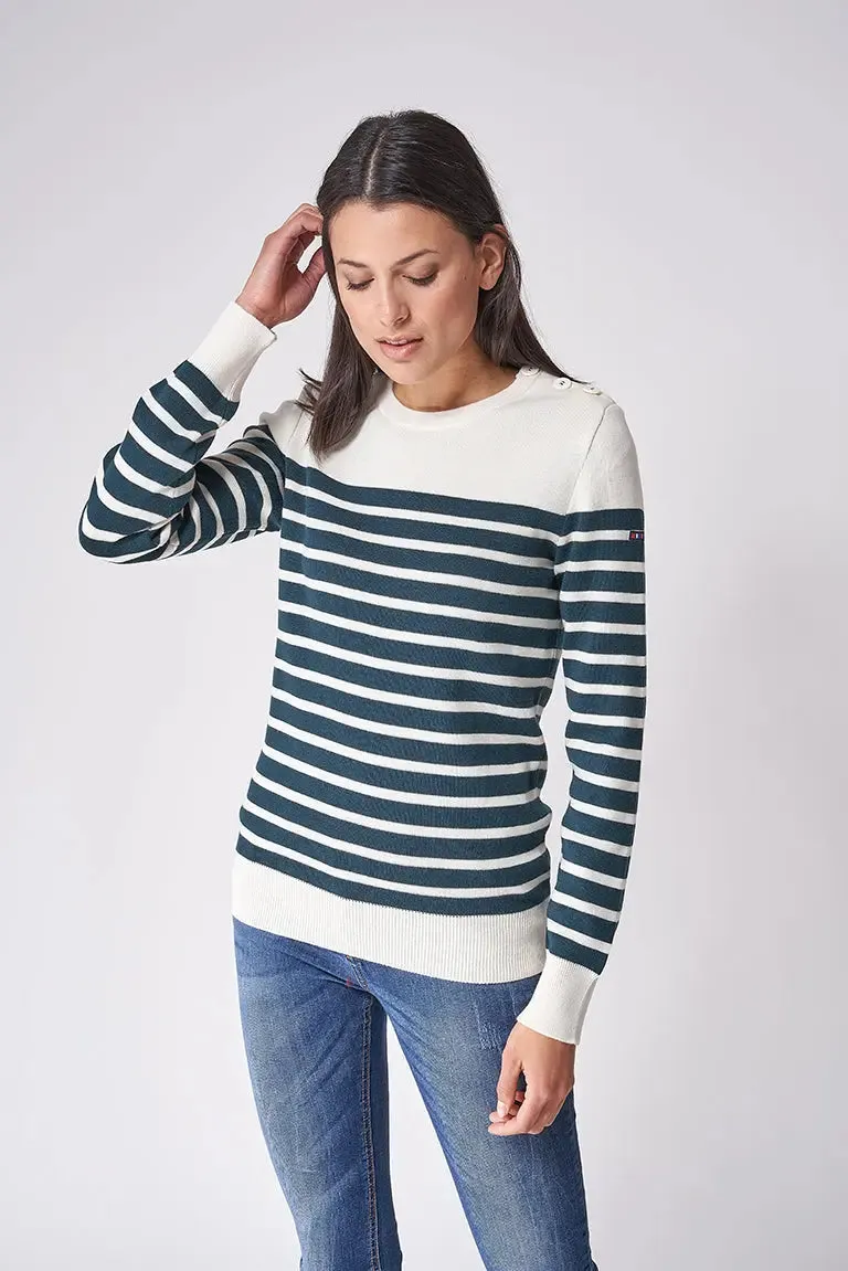 Jersey de lana cuello redondo con cenefa - A3311