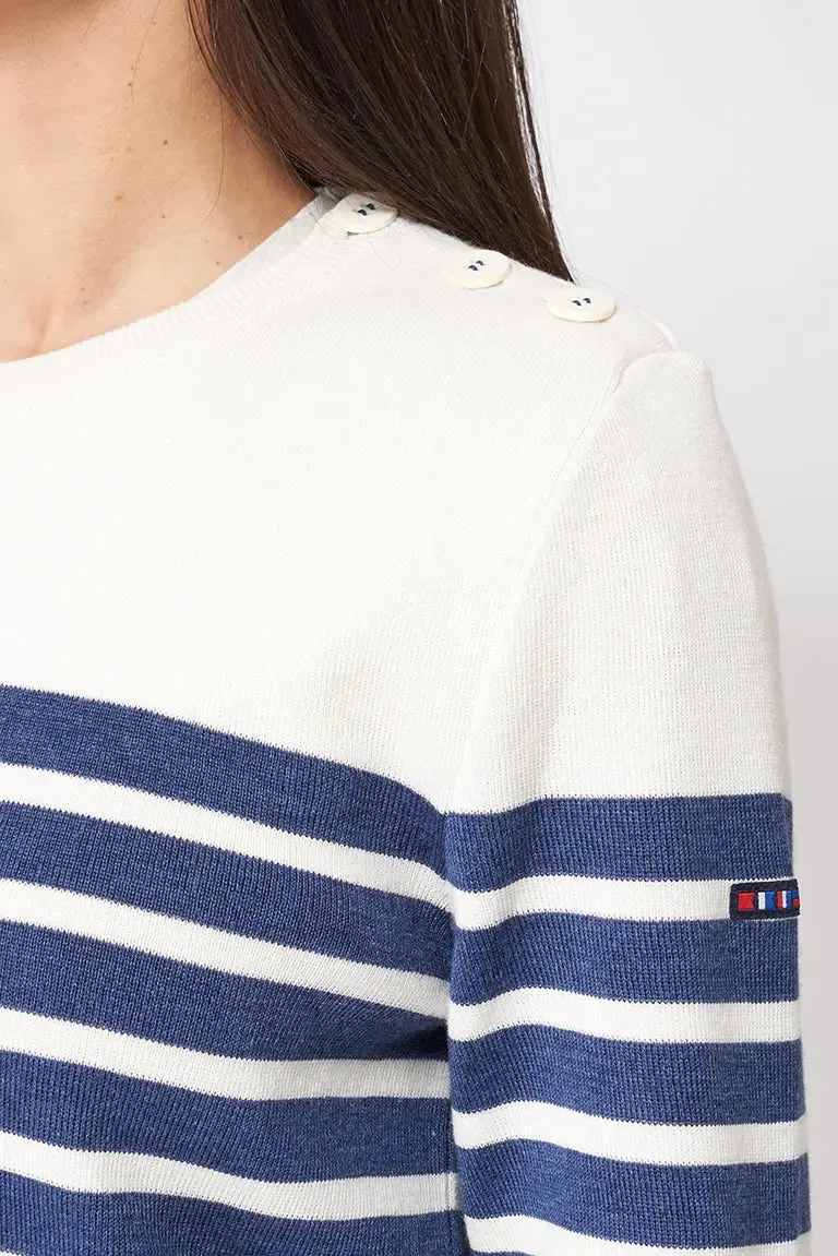 Jersey de lana cuello redondo con cenefa - A3311