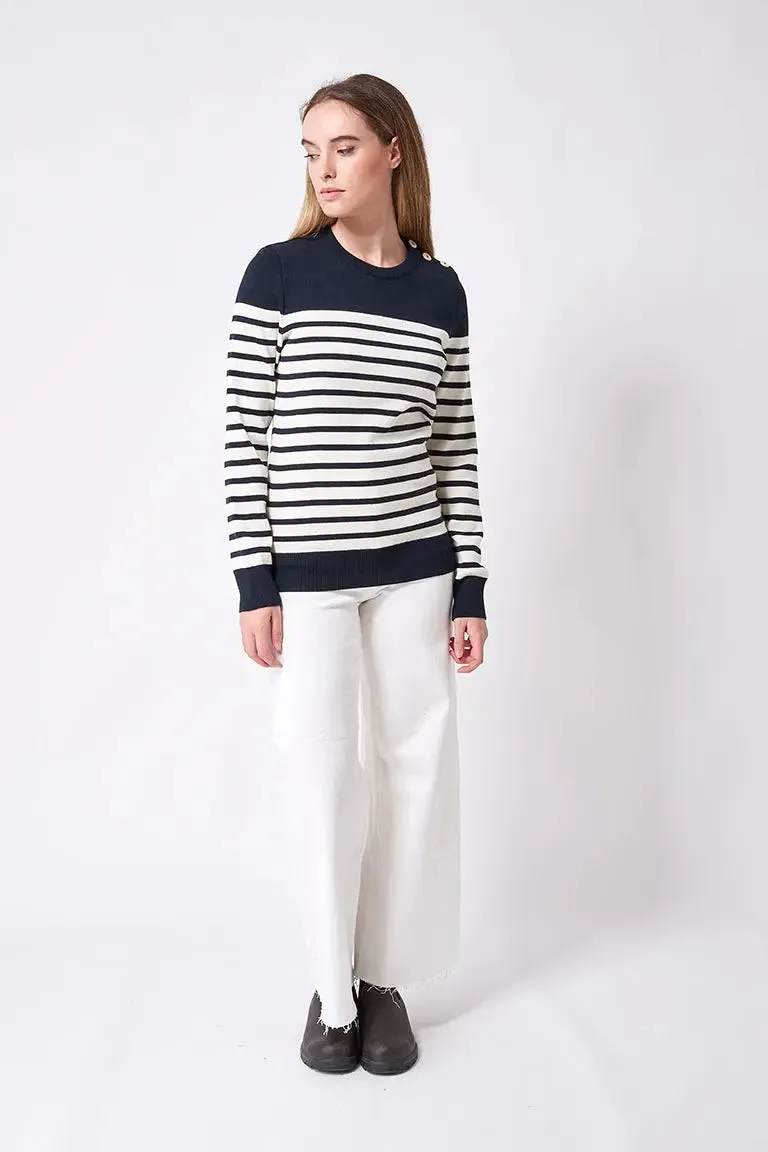 Jersey de lana cuello redondo con cenefa - A3311