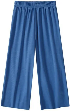 Kids Girls Baggy Palazzo Pants Lightweight Loose Wide Leg Elastic Waist Solid Casual Trousers Summer Daily Comfy Pants