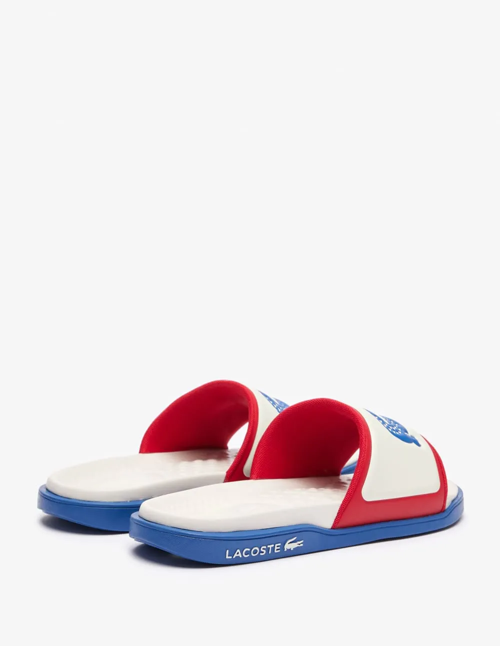 Lacoste Serve Slide Dobles Blancas y Azules Hombre