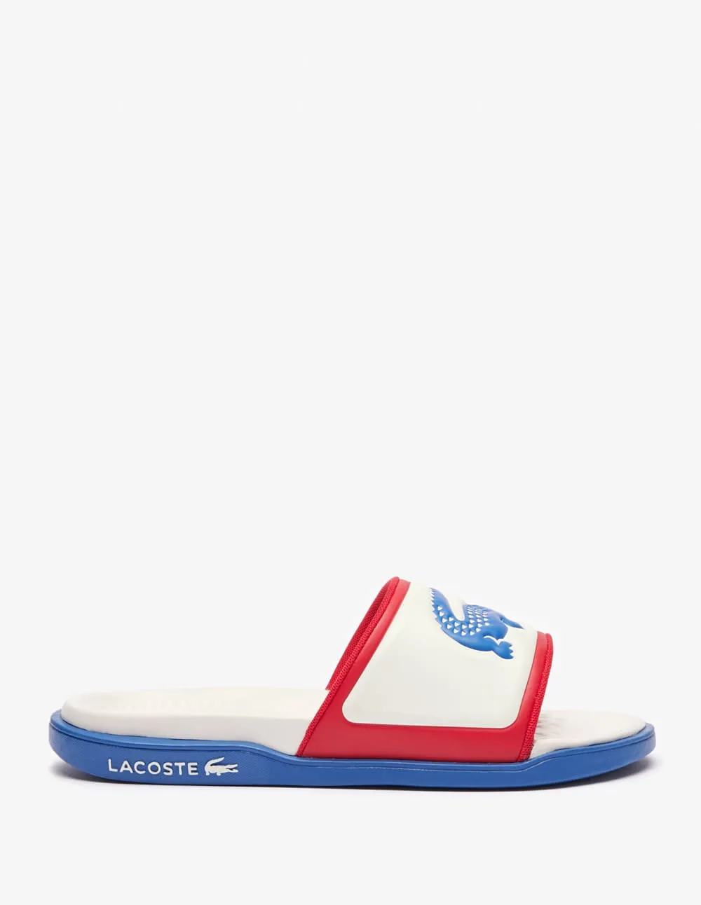 Lacoste Serve Slide Dobles Blancas y Azules Hombre