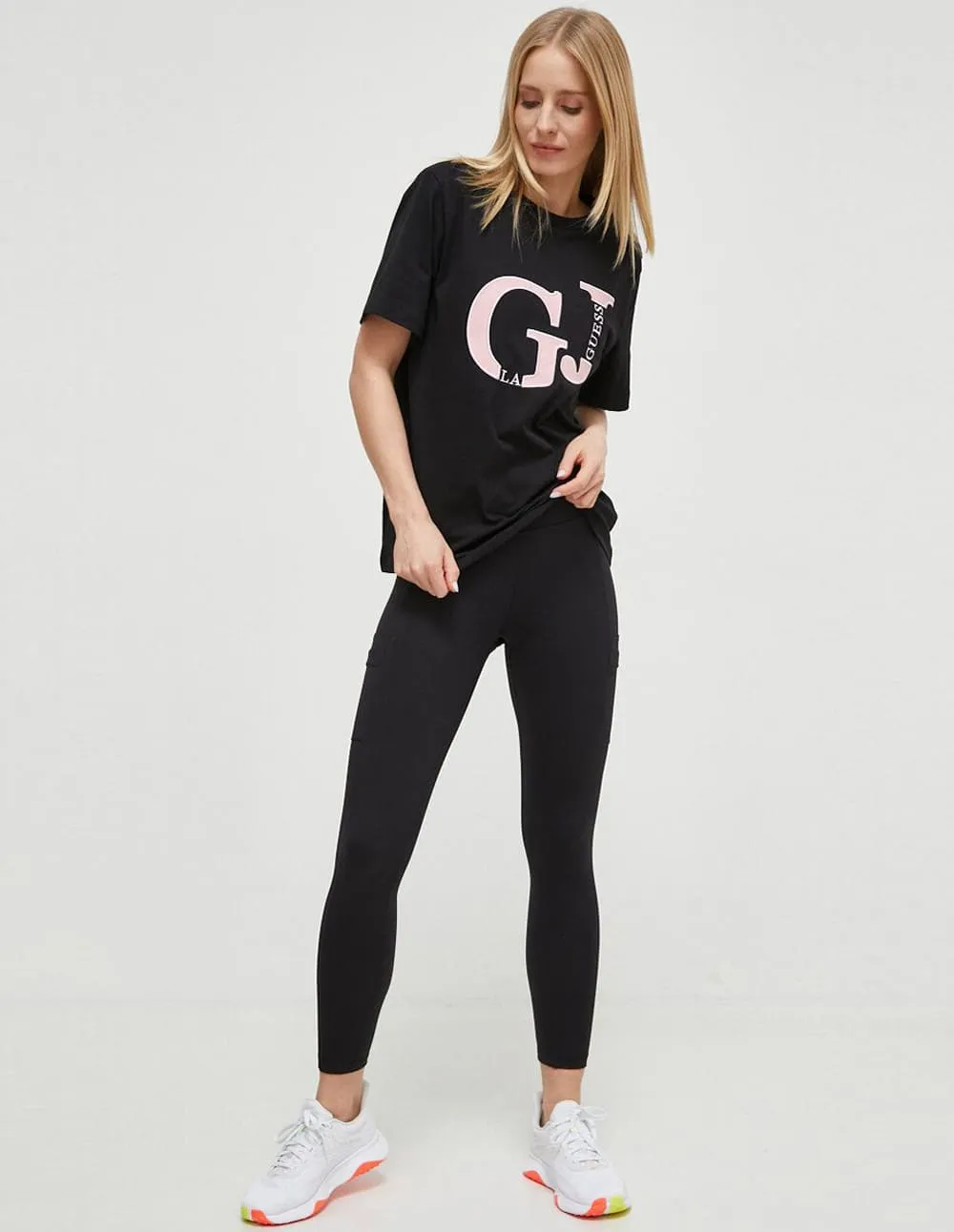Leggings Donna Karan con Logo Negros Mujer