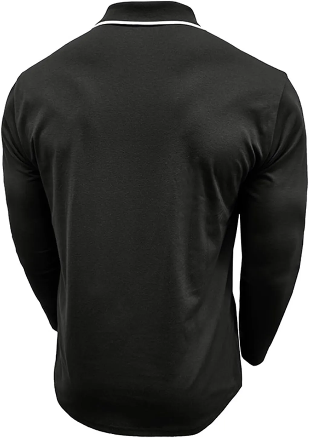 Mens 3 Button Polo Shirts Long Sleeve Cotton Collared Golf Tops Moisture Wicking Performance Athletic Shirts Workwear