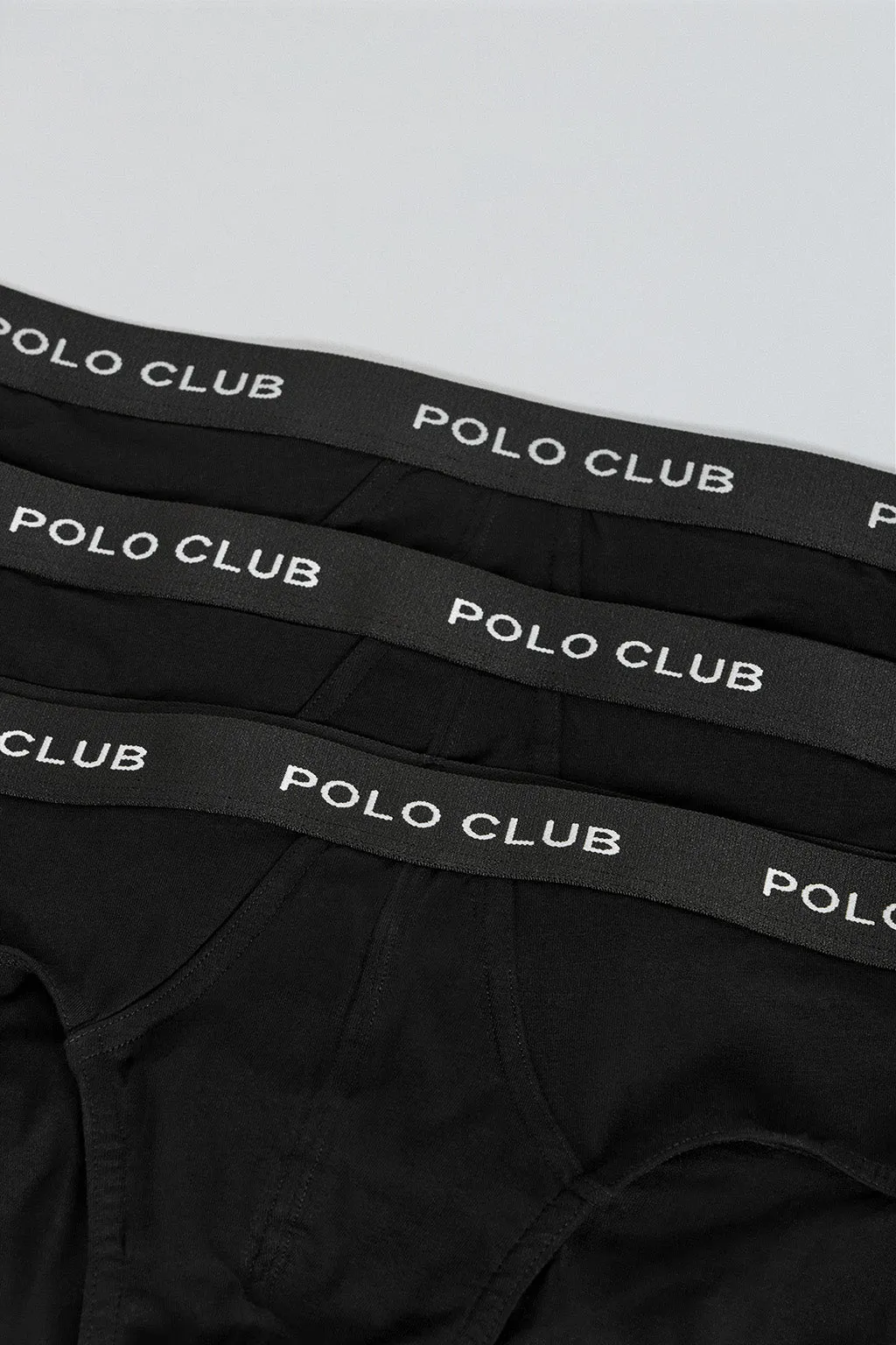 Pack de tres slips negros con detalle Polo Club