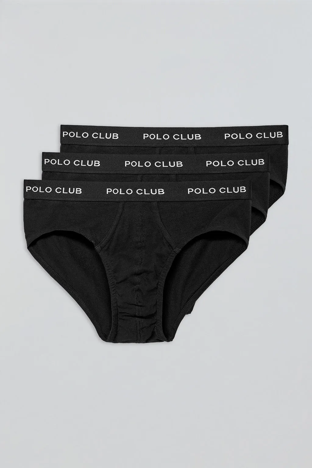 Pack de tres slips negros con detalle Polo Club