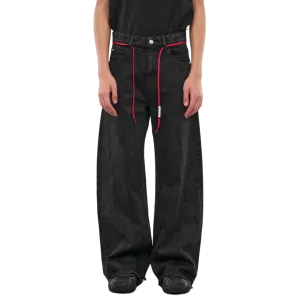 Pantaln Acampanado De Denim  Efecto Mrmol