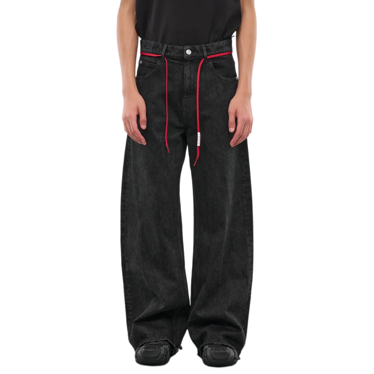 Pantaln Acampanado De Denim  Efecto Mrmol