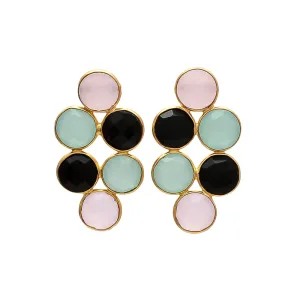 Pendientes con piedras Circus Rosa, Aguamarina y Negro