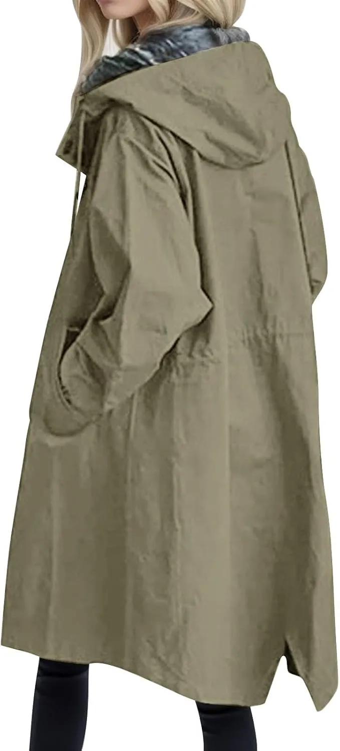 PeQAQ Women's Trench Coat 2024 Long Double-Breasted Fall Fashion Windbreaker Jackets Classic Lapel Slim Overcoat Outerwear