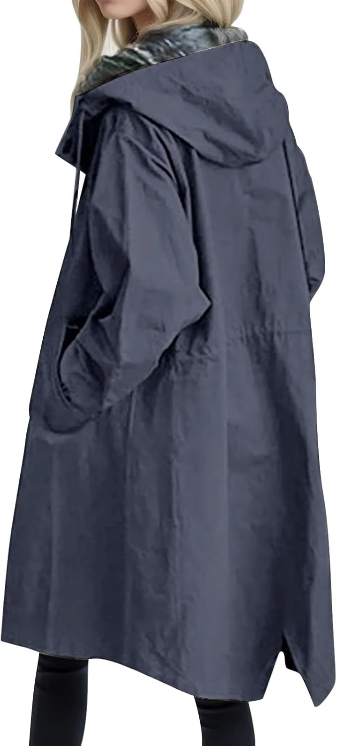 PeQAQ Women's Trench Coat Long Double-Breasted Fall Fashion Windbreaker Jackets 2023 Classic Lapel Slim Overcoat Outerwear