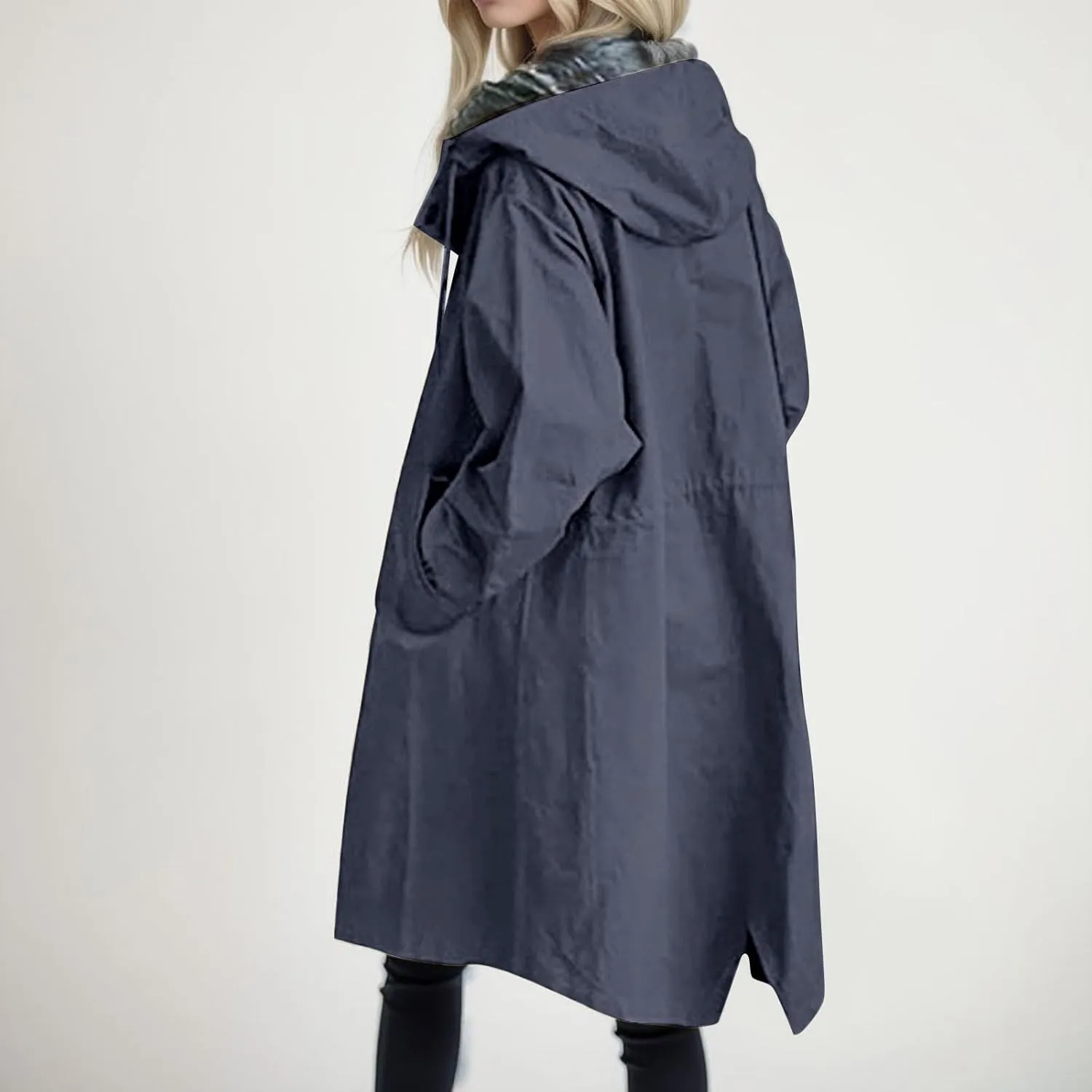 PeQAQ Women's Trench Coat Long Double-Breasted Fall Fashion Windbreaker Jackets 2023 Classic Lapel Slim Overcoat Outerwear