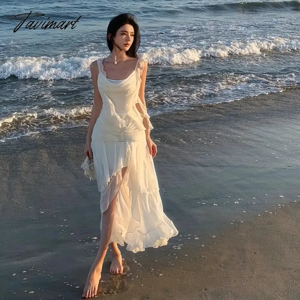 TAVIMART  -   Dress Korean Style Fairy  Ropa Coreana  Cocktail Dresses Vestidos Blancos  Womens Clothing Luxury Birthday Dresses Long Dress