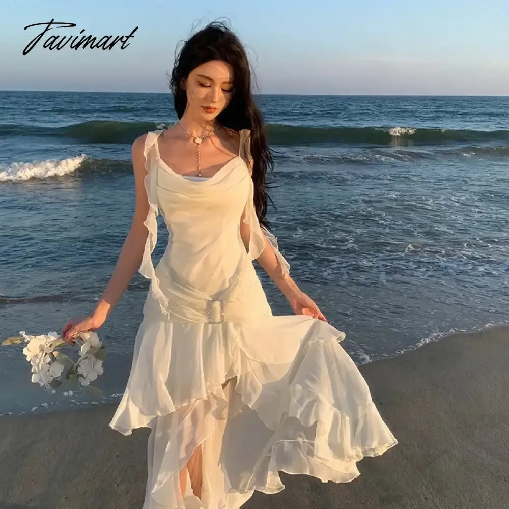 TAVIMART  -   Dress Korean Style Fairy  Ropa Coreana  Cocktail Dresses Vestidos Blancos  Womens Clothing Luxury Birthday Dresses Long Dress