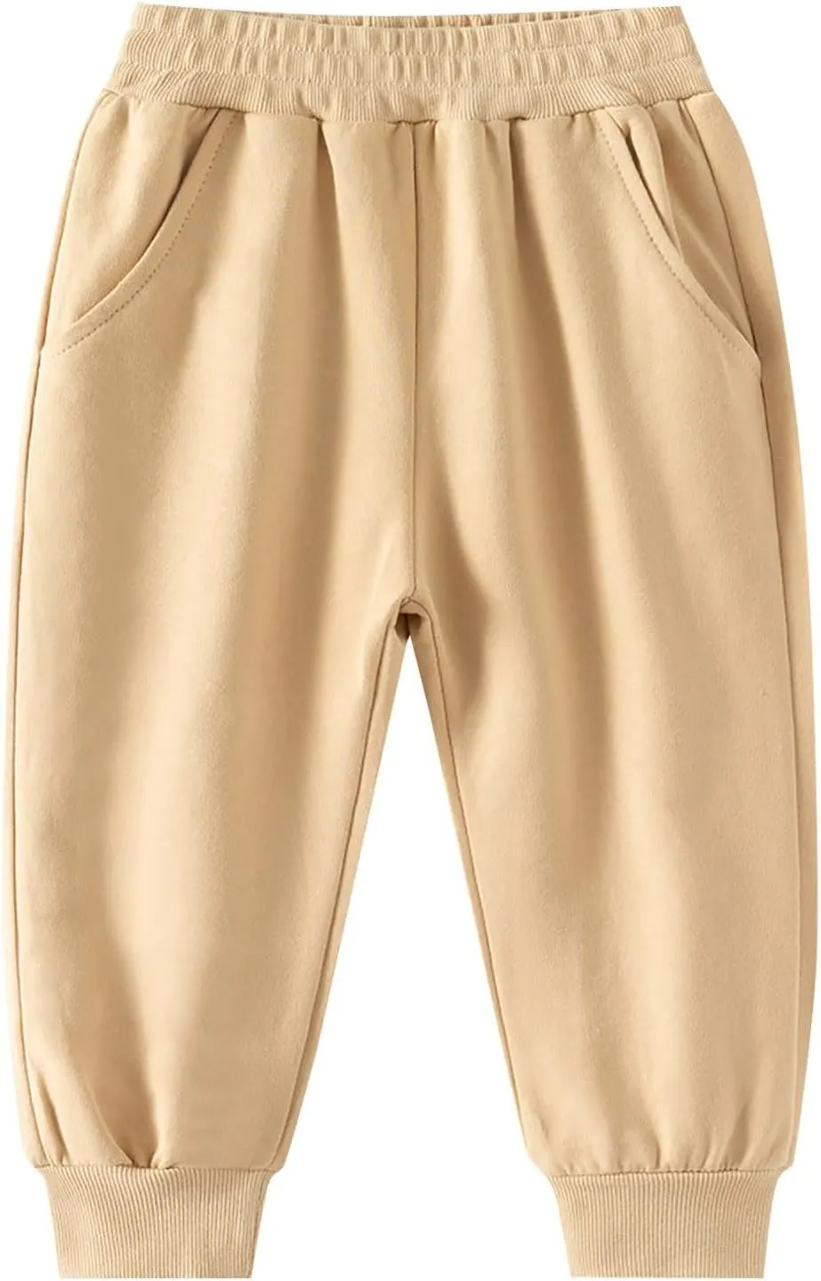 Toddler Baby Boys Cuffs Sweatpants Baggy Wide Leg Elastic Waist Athletic Trousers Solid Daily Comfy Pants Pockets