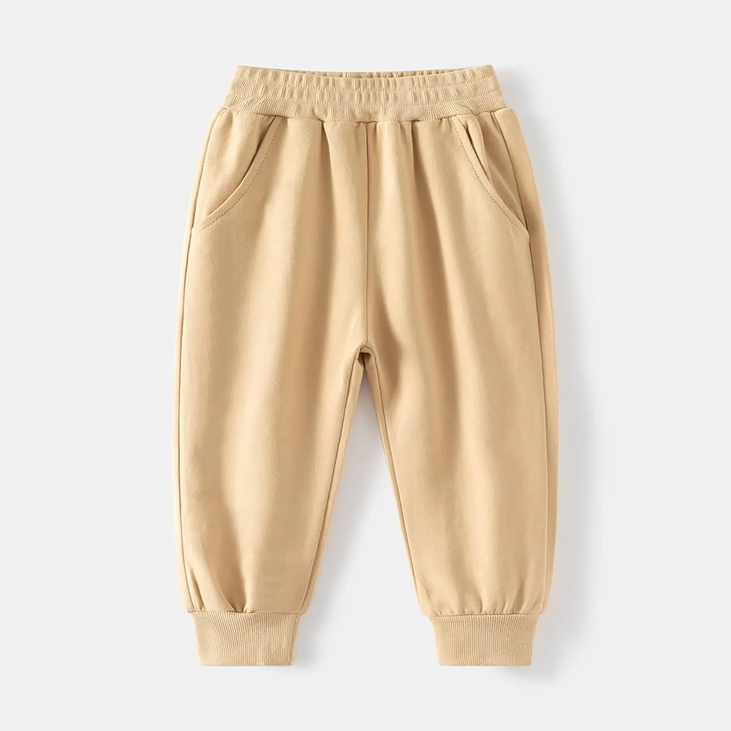 Toddler Baby Boys Cuffs Sweatpants Baggy Wide Leg Elastic Waist Athletic Trousers Solid Daily Comfy Pants Pockets