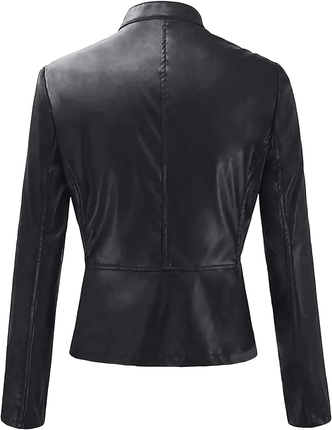 Womens Faux Leather Jacket 2024 Fashion Fall Clothes Zip Up Cropped Jackets Lightweight Motorcycle Biker Coats