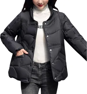 Womens Oversized Puffer Jacket Quilted Down Coats Windproof Lightweight Warm 2024 Winter Padded Coat Trendy Outerwear