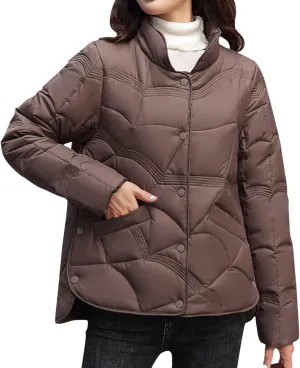 Womens Oversized Puffer Jacket Quilted Down Coats Windproof Lightweight Warm 2024 Winter Padded Coat Trendy Outerwear