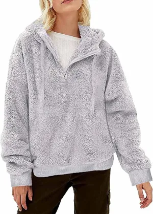 Womens Oversized Sherpa Jacket Fuzzy Fleece Teddy Coat Petite Open Front Hooded Cardigan Winter Warm Outwear Overcoats