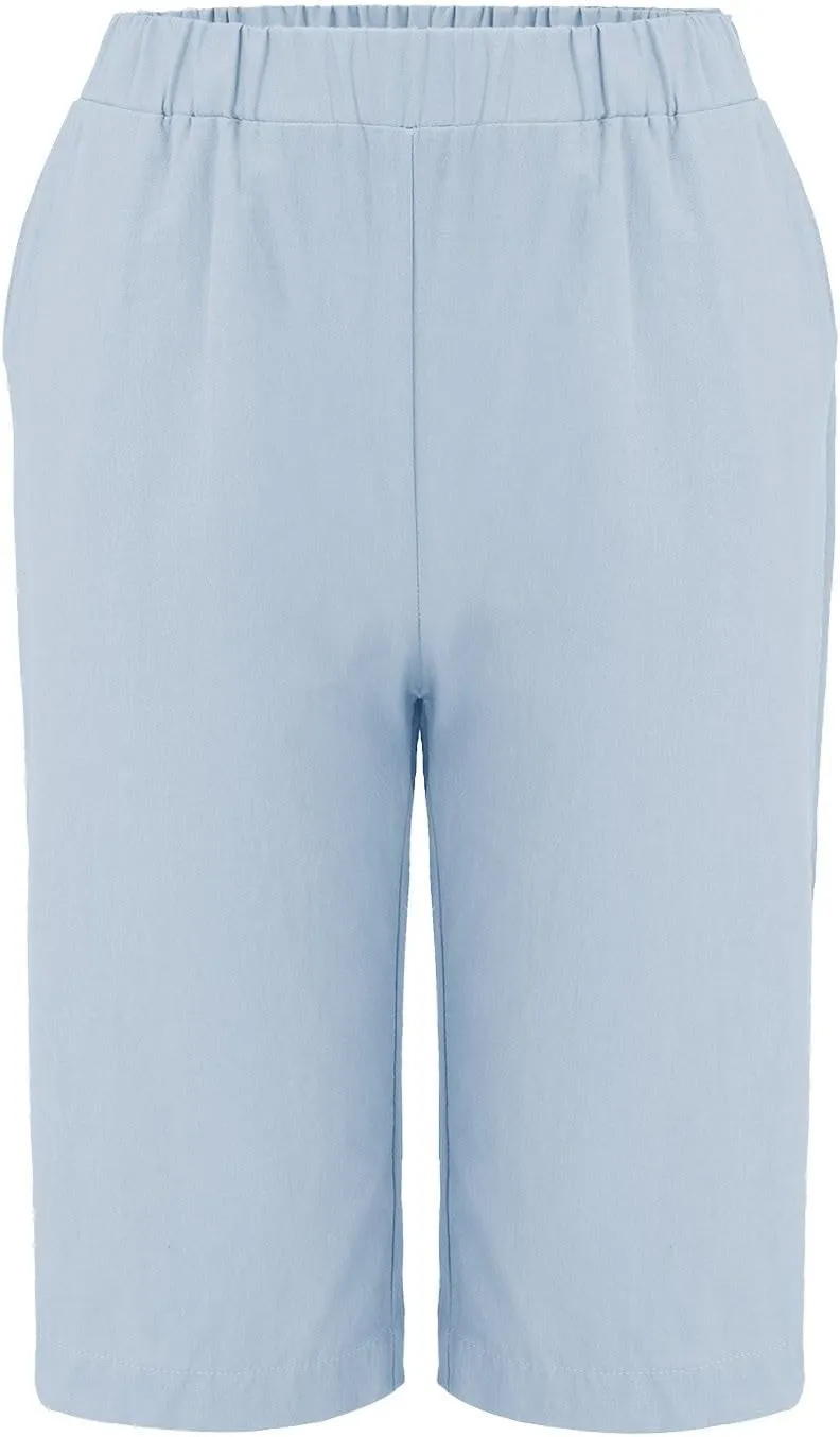 Women's Pedal Pushers Capri Jogger Pants Casual Linen Shorts Summer Lightweight Baggy Cropped Pant with Pocket